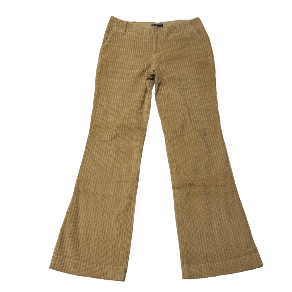 Banana Republic Tan Corduroy Flare Leg Stretch Pants Womens 6 Camel Wide Wale